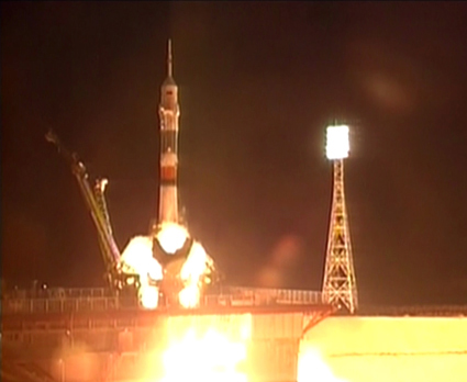 Russian Spy Anna Chapman Makes Appearance at Soyuz Rocket Launch